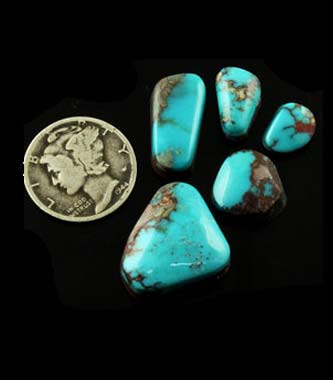 Blue Bird Turquoise cabochons from Nevada, USA