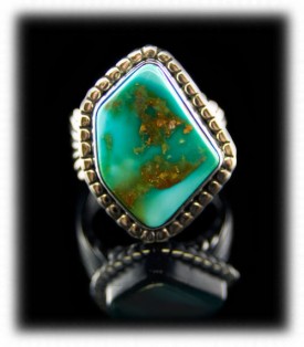 Quality silver and turquoise ring by John Hartman