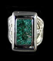 Blue Creek Turquoise in a handmade Sterling Silver ring by Dillon Hartman