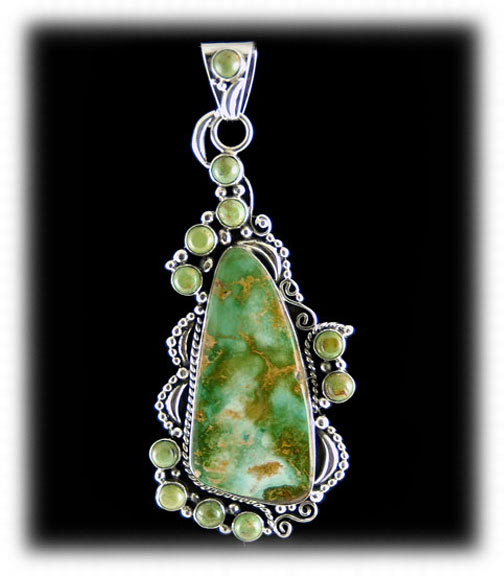 Natural Royston Turquoise Pendant by John