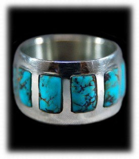 Sterling Silver ring with Bisbee Blue Turquoise