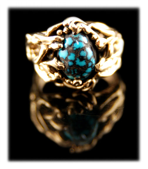 Lander Blue Turquoise Ring by Nattarika Hartman