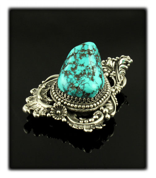 Lone Mountain Spiderweb Turquoise Display Nugget