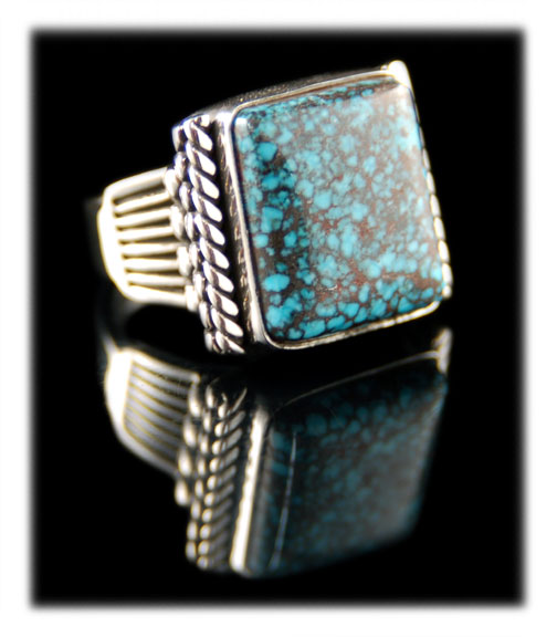 Lone Mountain Spiderweb Turquoise Ring