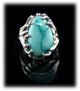 925 Silver Ring with Fox Turquoise