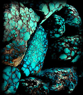 Spiderweb Turquoise Rough from the Cloud Mountain Mine