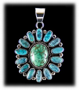 Quality Turquoise Cluster Pendant