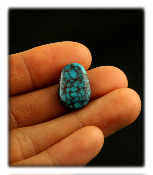 Spiderweb Egyptian Turquoise cabochon by John Hartman