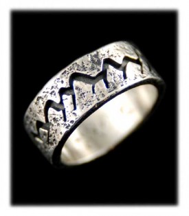 Mountain style Sterling Silver band