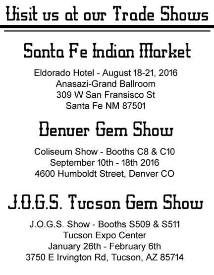 Durango Silver Company Gem show and craft fair schedule 2016