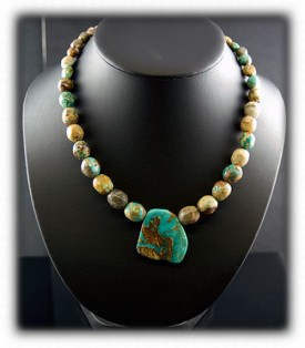 Turquoise bead pendant and necklace