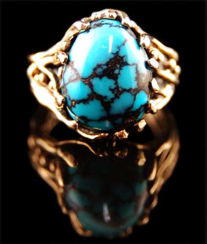 Blue Wind and gold Turquoise jewelry