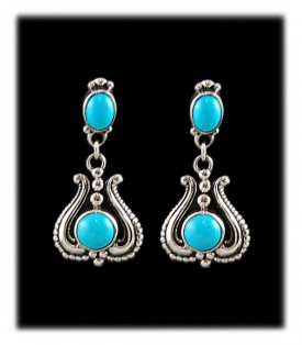 Turquoise Earring from Southwest artisan John Hartman