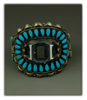 Wide Turquoise Cluster Watch Bracelet
