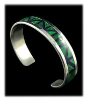 Sugilite And Lime Turquoise Inlay Bracelet