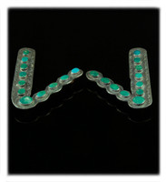 Turquoise and Silver Collar Tabs