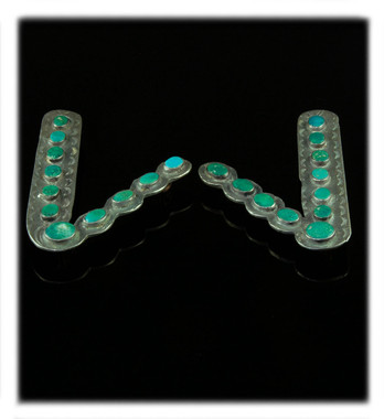 Turquoise and Silver Collar Tabs
