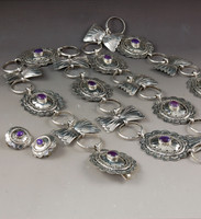 Sugilite and Sterling Silver Concho Belt                                      