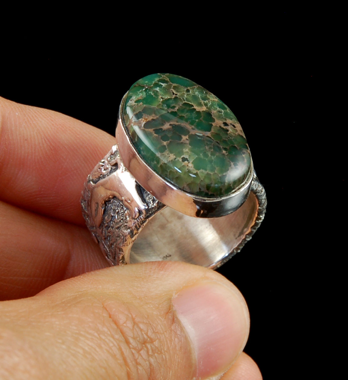 Damele Variscite Rock Art Ring