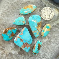 Blue Royston turquoise Cabochon collection