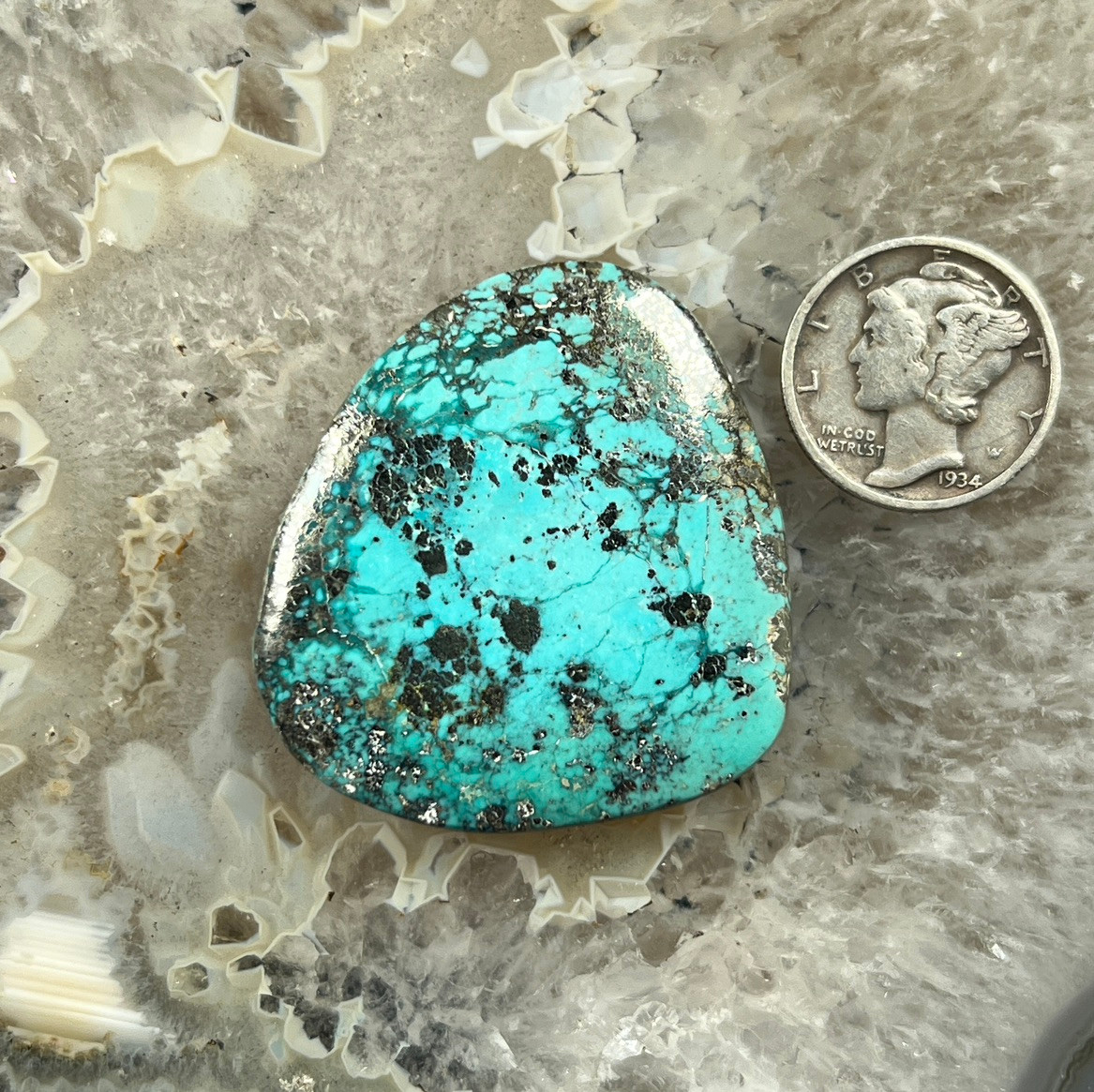 Morenci Turquoise Cabochon Durango Silver Company morenci-turquoise-cabochon-durango-silver-company