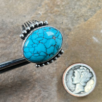 Number eight men’s turquoise ring