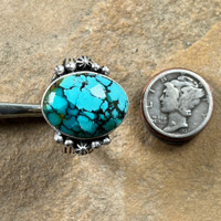 Two Toned SpiderwebbedTurquoise. Man’s Ring