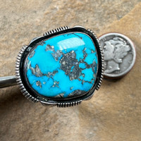 Old, Navajo, handmade Morenci Turquoise men’s ring