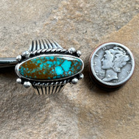 Awesome Navajo silver turquoise ring by Jeffery Chee