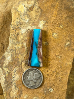 Long Bisbee Ribbon Turquoise Cabochon