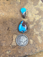 Awesome Bisbee Turquoise in Quartz cabochons