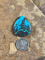 Unique ribbon and smoke Bisbee Turquoise cabochon