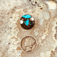 Rich Blue Bisbee Turquoise Round Cabochon