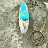 A Natural, oval, Crystal Bisbee Turquoise cabochon
