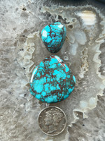 Gorgeous Smokey/SpiderWebbed Bisbee Turquoise Cabochons, matched pair