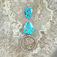 Egyptian spiderweb, turquoise, cabochon, pear