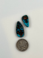 Gem Grade, pilot Mountain Turquoise, cabochon, pear