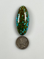 Spiderweb, polychrome turquoise Mountain  Turquoise cabochon