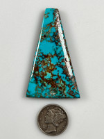 Lg. Turquoise Mountain Turquoise Cabochon - Durango Silver
