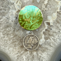 Royston Turquoise two toned round cabochon