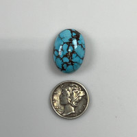 Persian Turquoise Cabochon - Spiderwebbed & High Domed