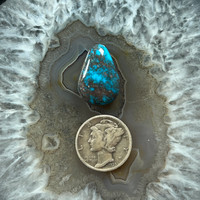 Smoky, deep blue Bisbee Turquoise cabochon