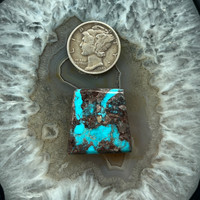 Beautiful Smokey Bisbee Turquoise with Ribbon Cabochon, Unique