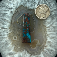 Rich deep blue elongated Bisbee Turquoise cabochon