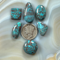 Smoky Bisbee Turquoise cabochon  set