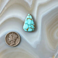 Gold  & Black Spiderwebbed #8 Turquoise Cabochon