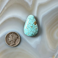 Soft  #8 Blue with pretty Spiderweb Matrix Cabochon