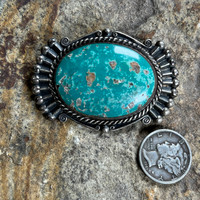 Vintage Navajo Pin with Royston Turquoise