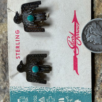 Vintage Thunderbird Turquoise Earrings