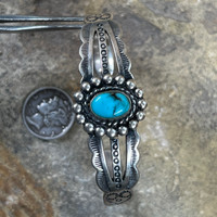 Fred Harvey style split shank turquoise bracelet